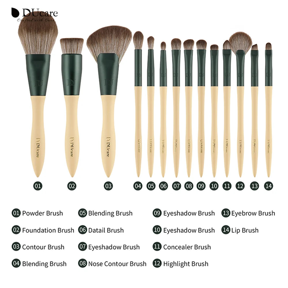 DUcare Makeup Set: 14 Brushes & 3 Sponges