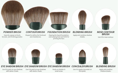 DUcare Makeup Set: 14 Brushes & 3 Sponges