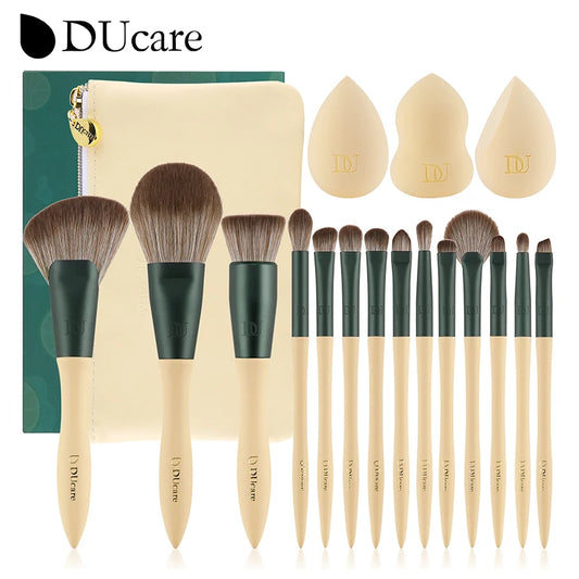 DUcare Makeup Set: 14 Brushes & 3 Sponges