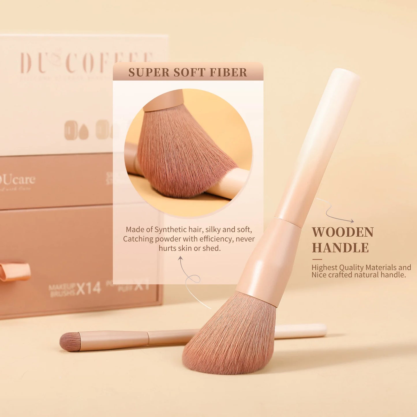 DUcare Coffee Brush Set: 14PCS Brush 3PCS Sponge